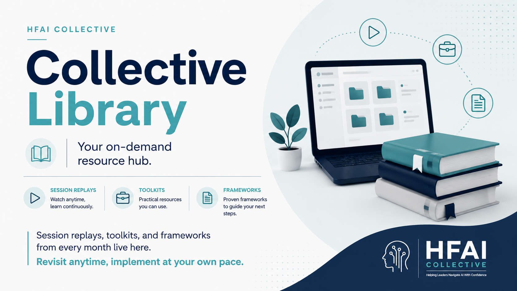 HFAI Collective Library, an on-demand resource hub for session replays, toolkits and frameworks